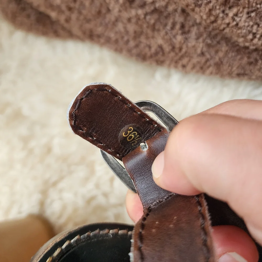 Chloe Chocolate Brown Leather Sling Back Wedge Heels